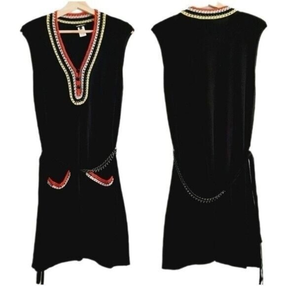 NANETTE LEPORE Crochet-Trimmed Knit Mini Dress Sz M - Picture 1 of 10